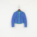 Maura by Claudia Strater Femme 38 S Veste courte Bleu Emroidered Full Zip Top