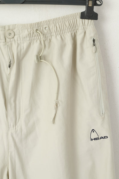 Pantaloni HEAD da uomo L Pantaloni casual con tasche in misto nylon vintage in cotone beige
