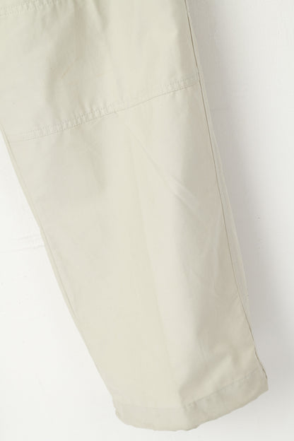 HEAD Men L Trousers Beige Cotton Vintage Nylon Blend Pockets Casuals Pants