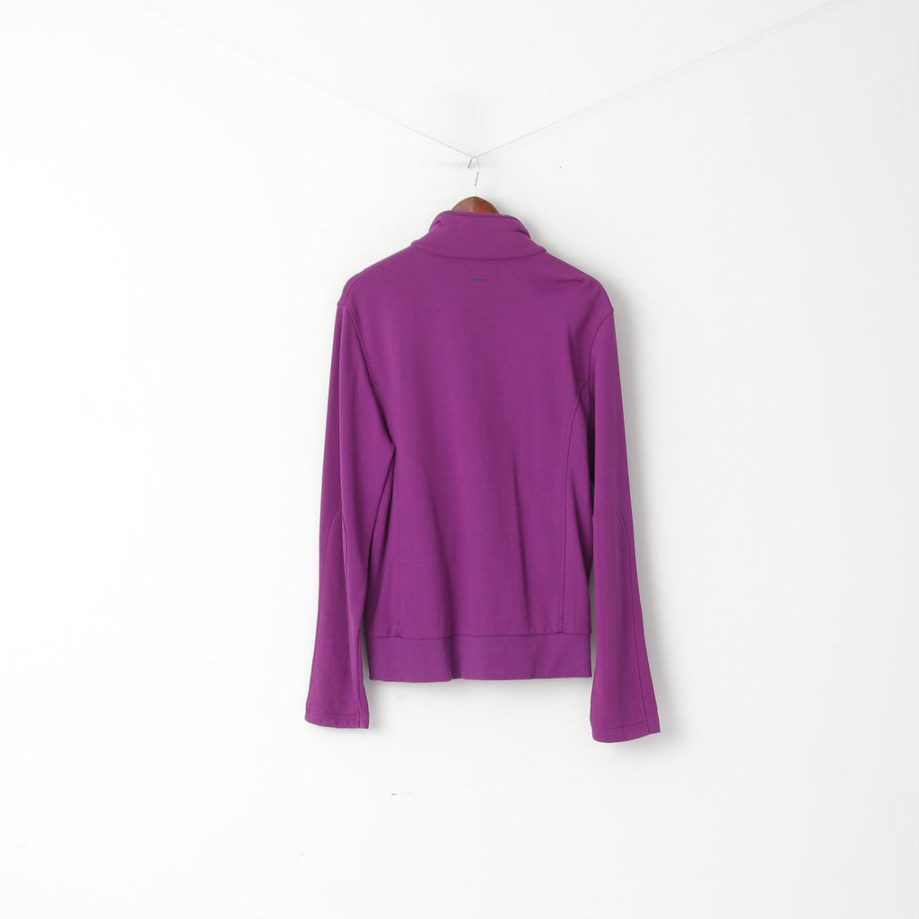 Hugo Boss Orange Men L Sweatshirt Purple Cotton Full Zipper  Plain Soft Top