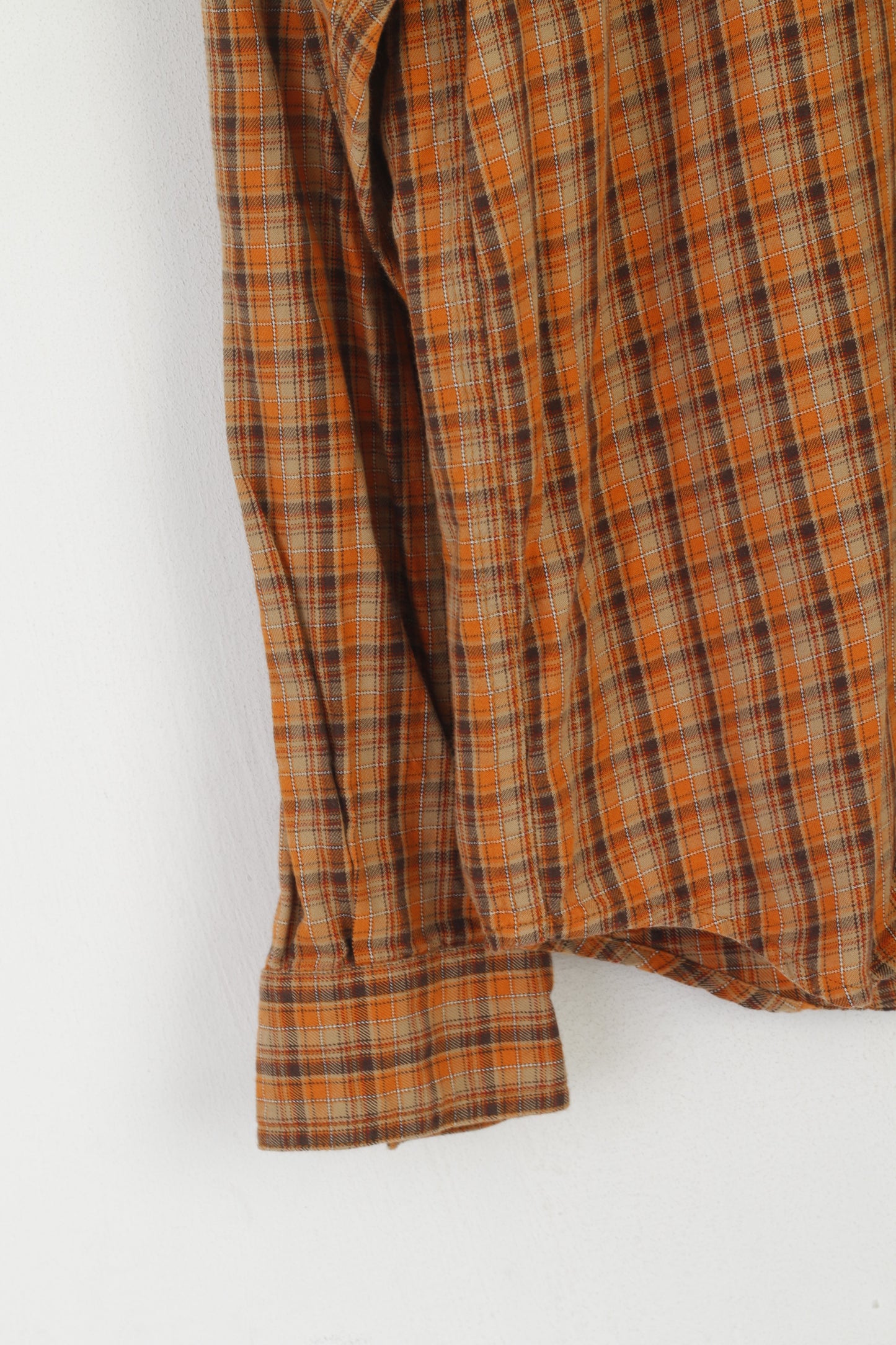 Columbia Sportswear Company Men S Casual Shirt Orange Checkered Outdoor Cotton Top