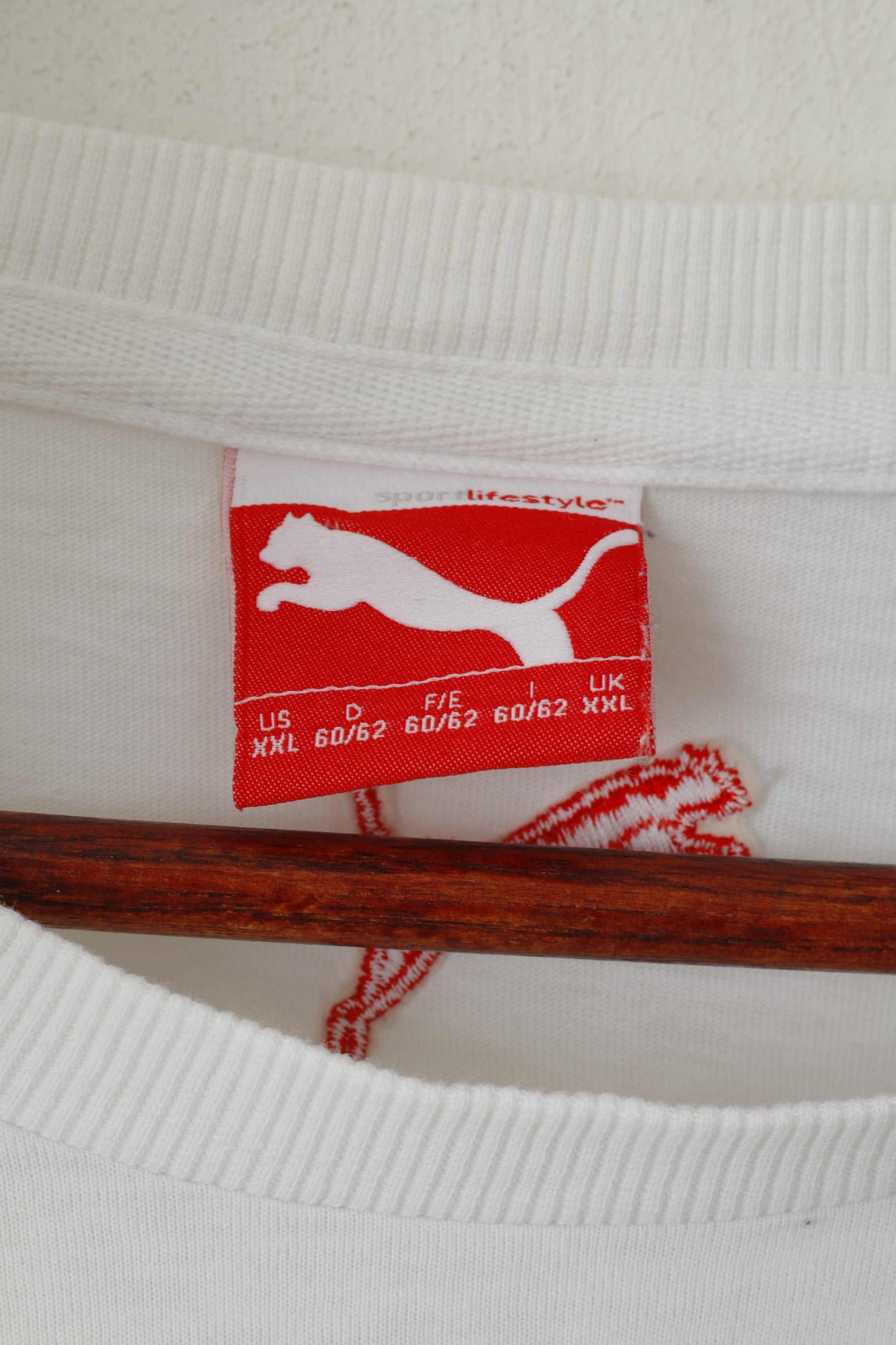 Puma Men XXL  T- Shirt White Cotton Graphi Hello My Name Is Puma Sport Top