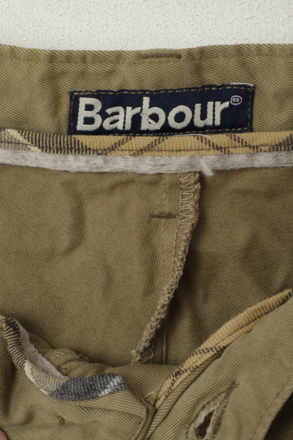 Barbour Hommes 34 Pantalon Vert 100% Coton Pantalon Chino Classique
