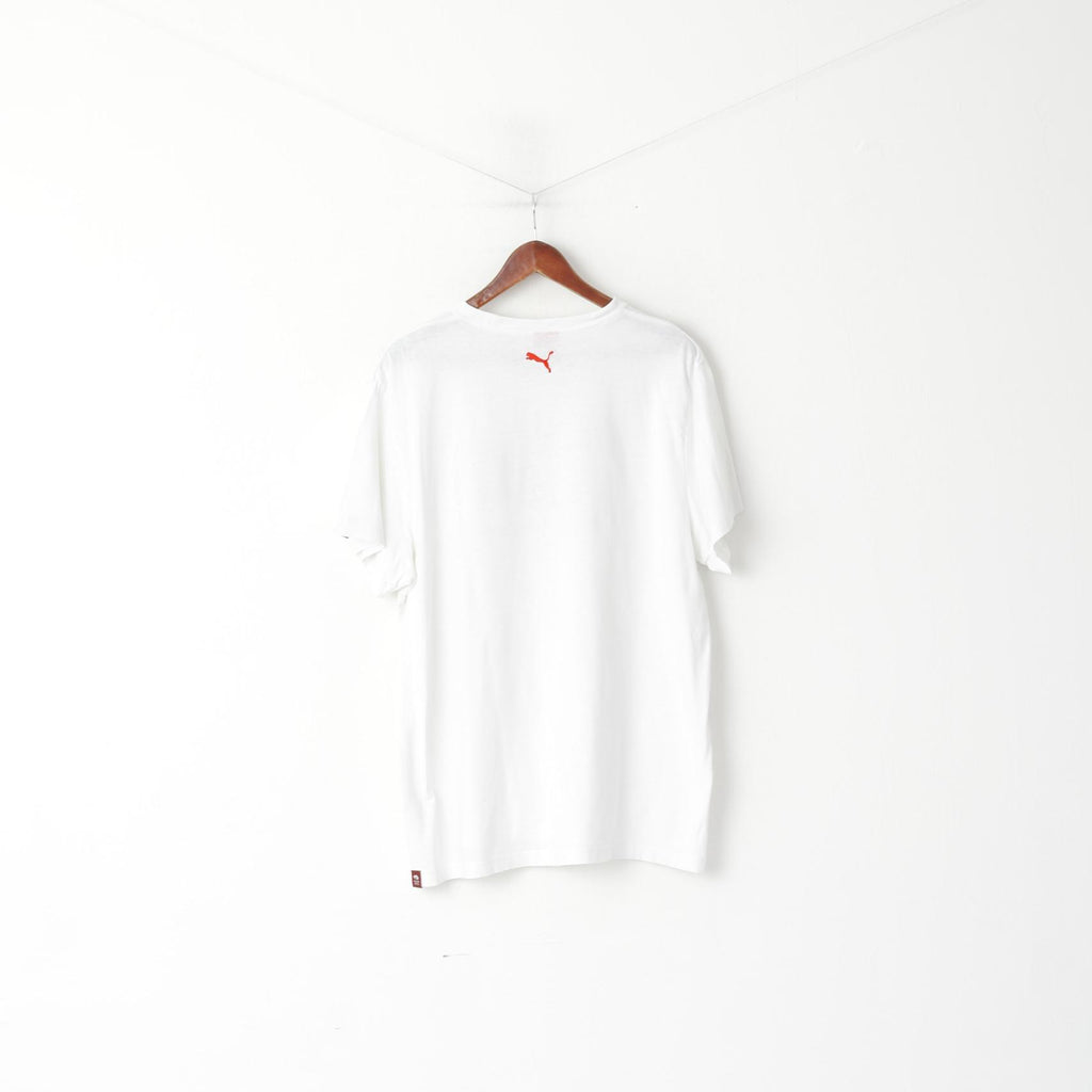 Puma Men XXL  T- Shirt White Cotton Graphi Hello My Name Is Puma Sport Top