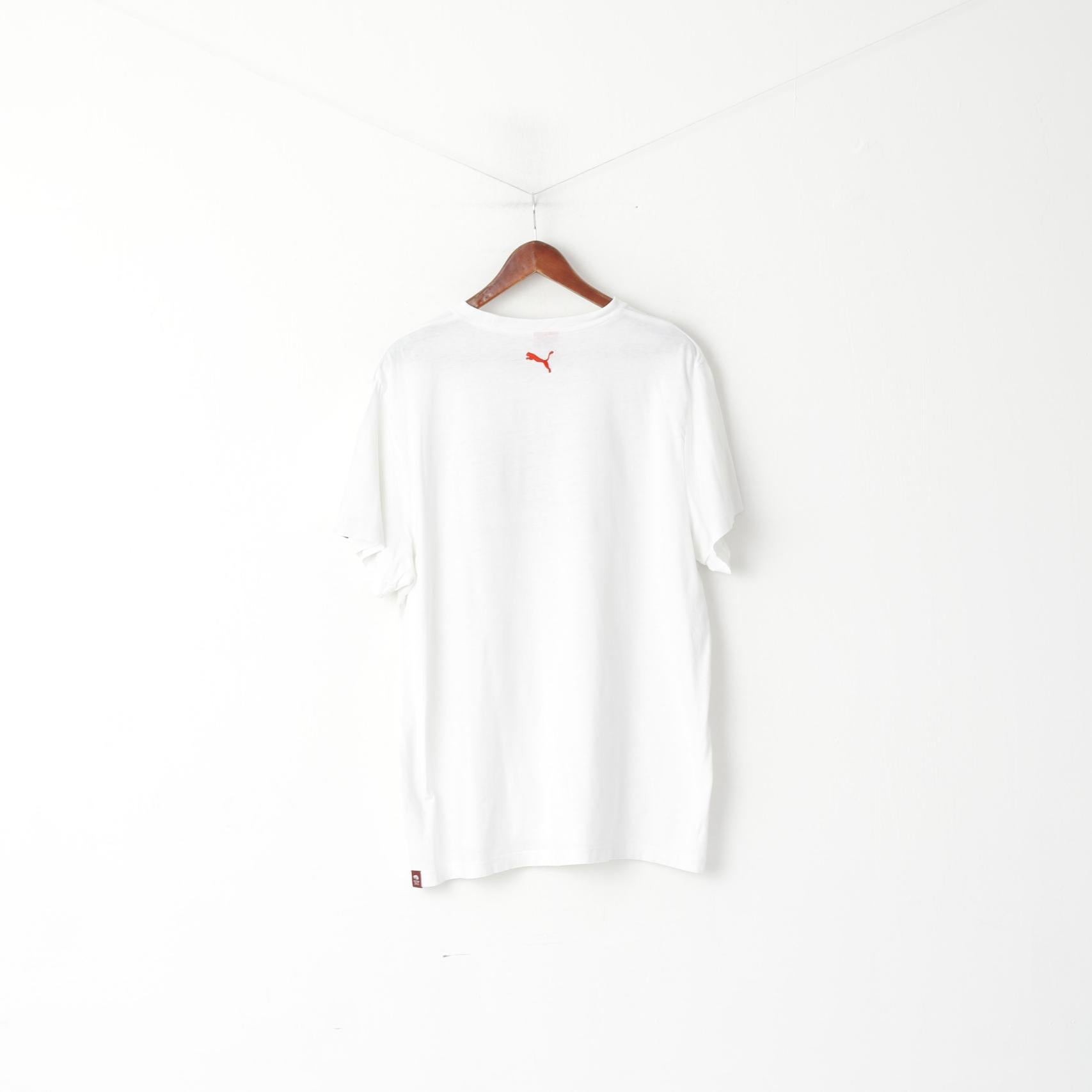 Puma Men XXL  T- Shirt White Cotton Graphi Hello My Name Is Puma Sport Top