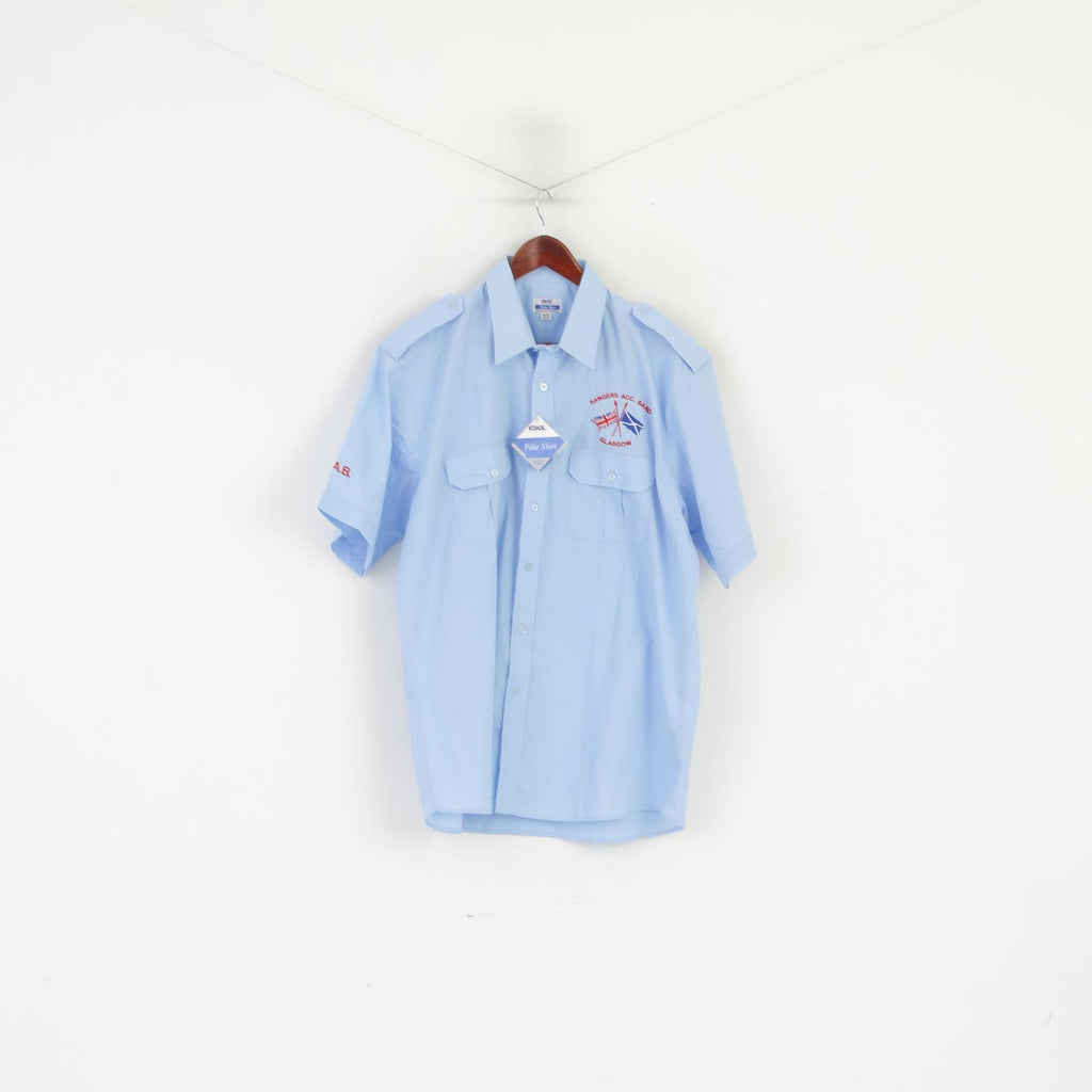 Nouveau CKL pilote chemise hommes 16.5 42 XL décontracté bleu Rangers Glasgow travail haut