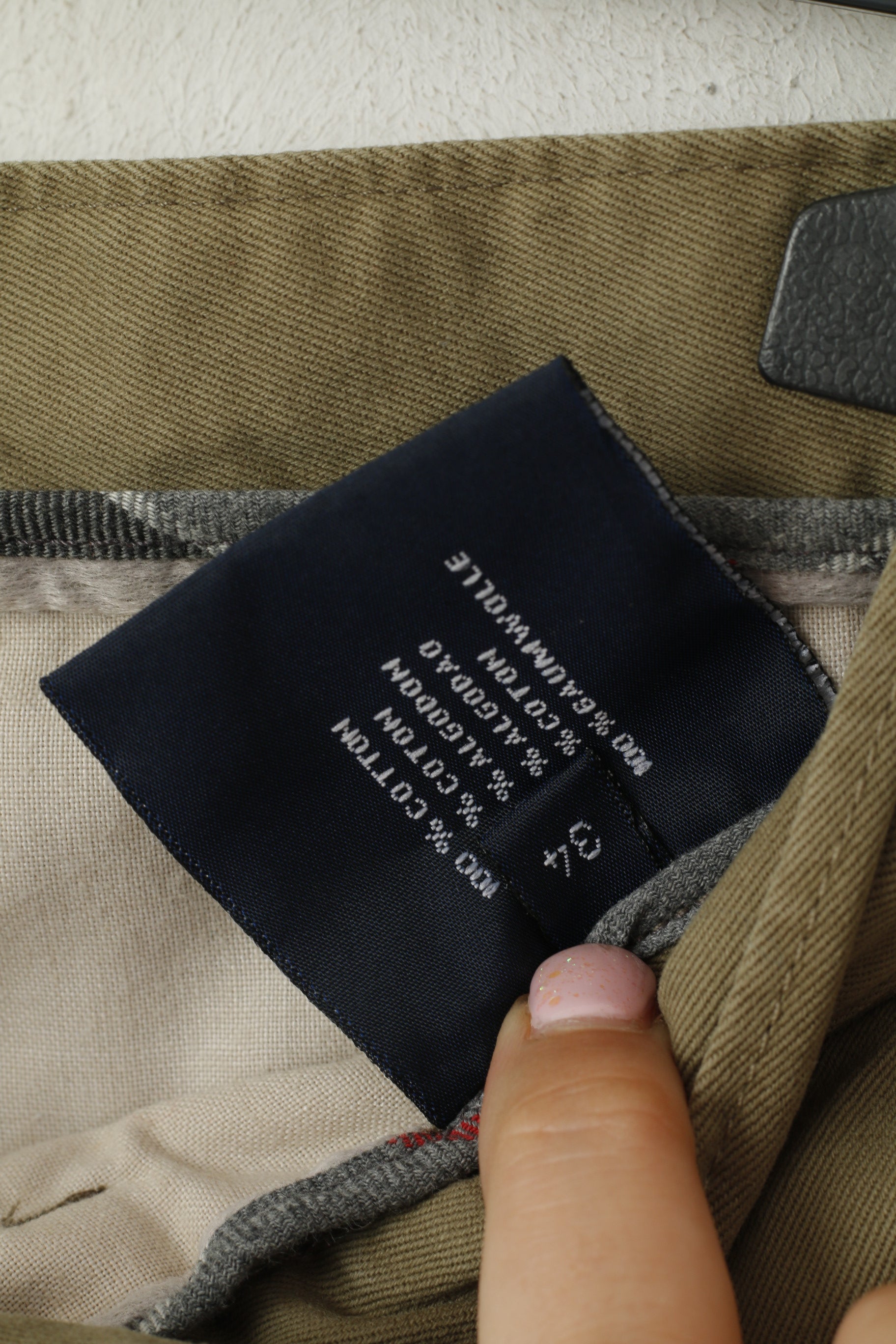 Barbour Hommes 34 Pantalon Vert 100% Coton Pantalon Chino Classique