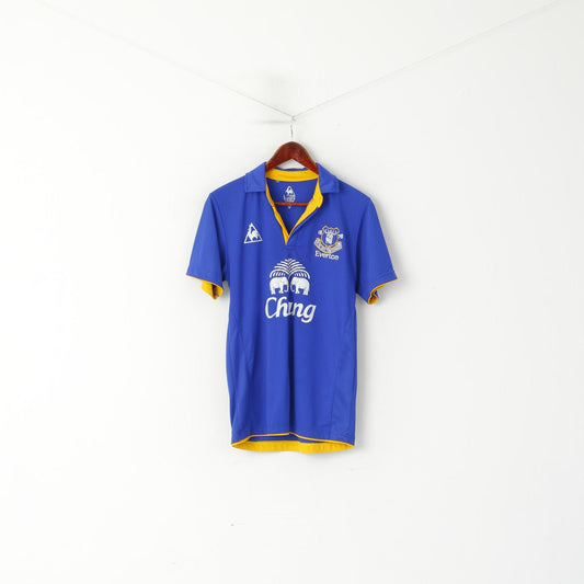 Le Coq Sportif Homme S Chemise Bleu Everton Football Club Sport Jersey Polo Top