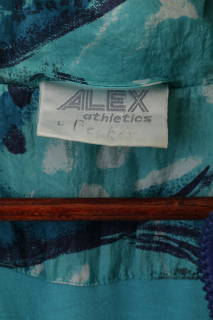 Alex Athletics Giacca da uomo L Giacca bomber verde con cerniera intera Retro Activewear Festival Top