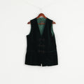 The Scotch House Women M Vest Bouteille Vert Coton Trois Boutons Haut Rétro