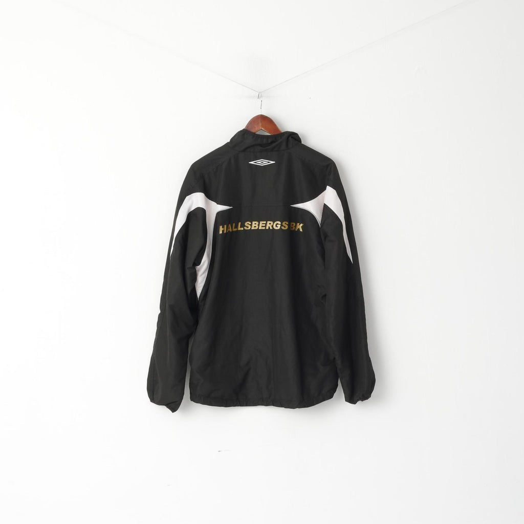 Umbro Hommes XL Pull Veste Noir Hallsbergs Bollklubb Zip Neck Réfléchissant Active Top