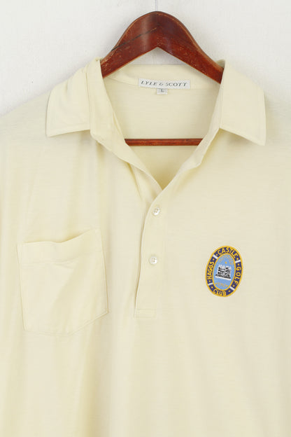 Lyle &amp; Scott Homme L Polo Jaune Coton Haggs Castle Golf Club Haut de Sport