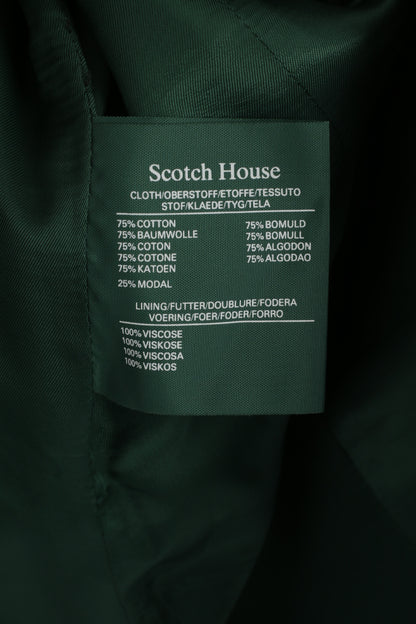 The Scotch House Women M Vest Bottle Green Cotton Three Buttons Retro Top