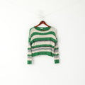 Charbell Paris Maglione peloso da donna verde vintage soffice maglione corto