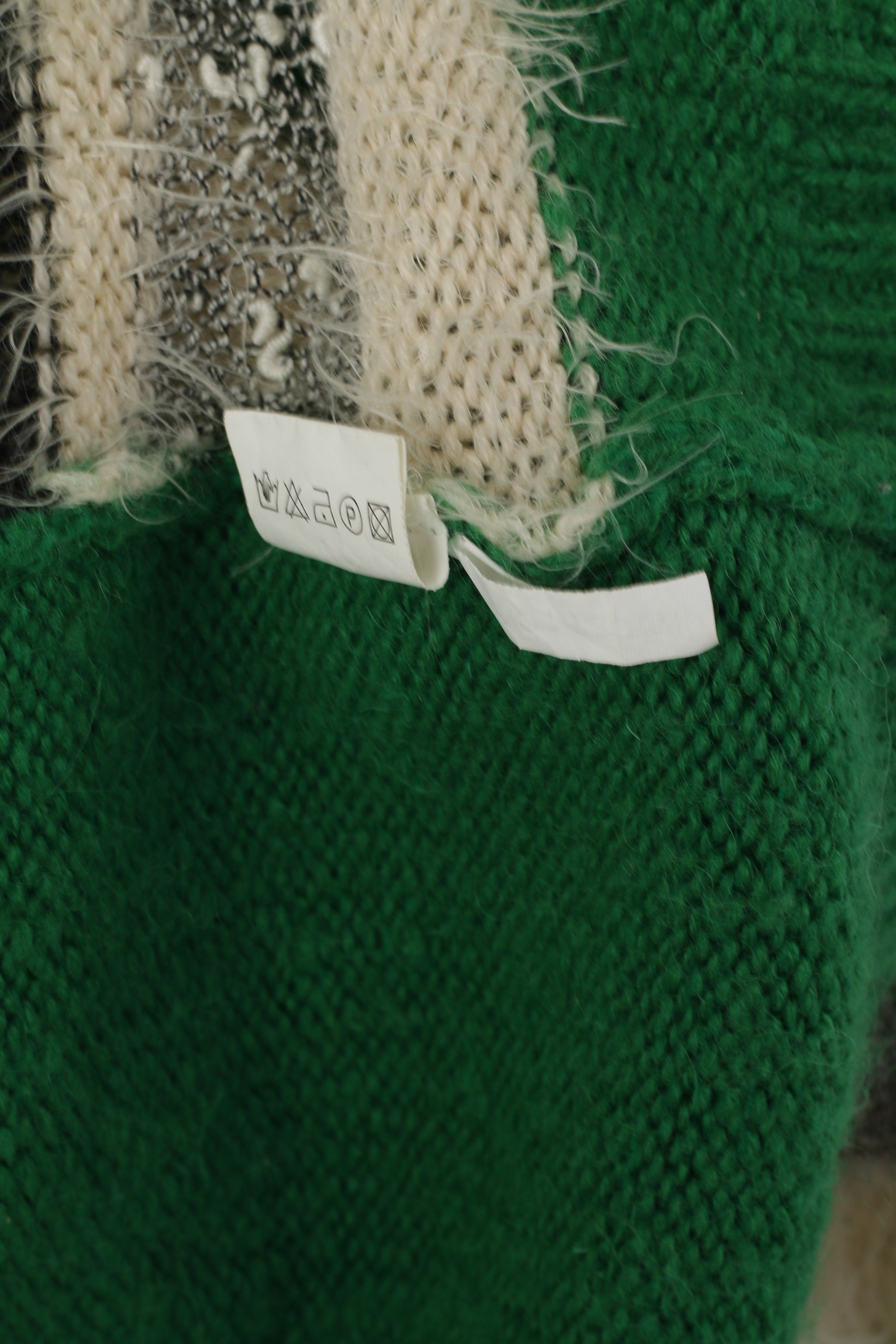 Charbell Paris Women S Furry Jumper Green Vintage Fluffy Cropped Sweater