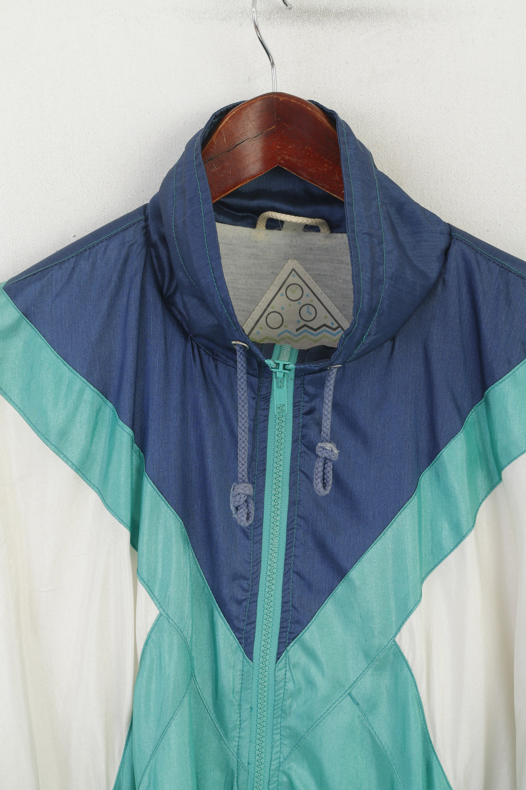 Crash In Town Men L Jacket Shiny Cream Green Vintage Festival Nylon Bomber Top