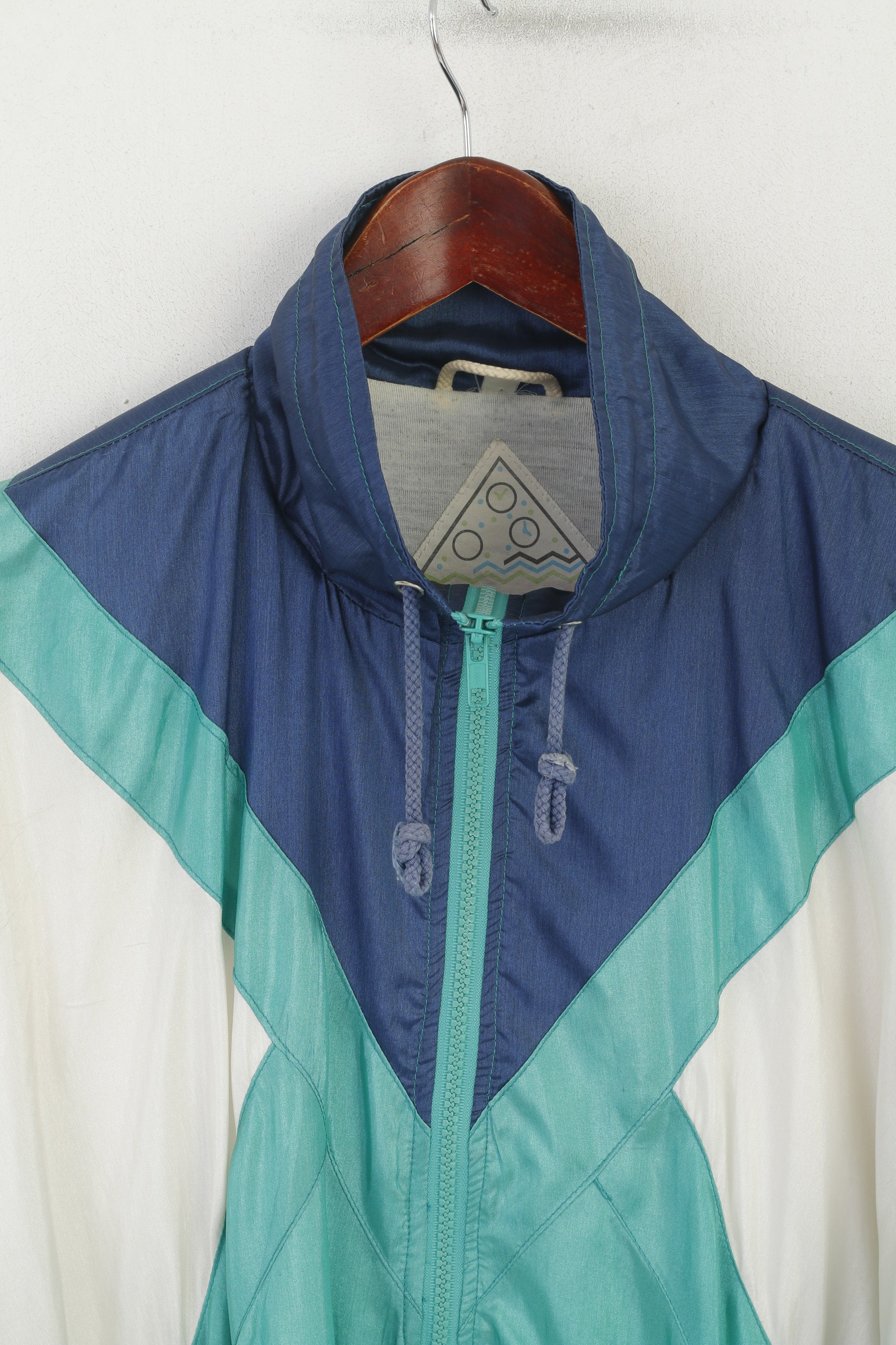 Crash In Town Men L Jacket Shiny Cream Green Vintage Festival Nylon Bomber Top