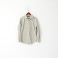 Ralph Lauren Men 16 34/35 L Casual Shirt Yellow Striped Custom Fit Long Sleeve Top
