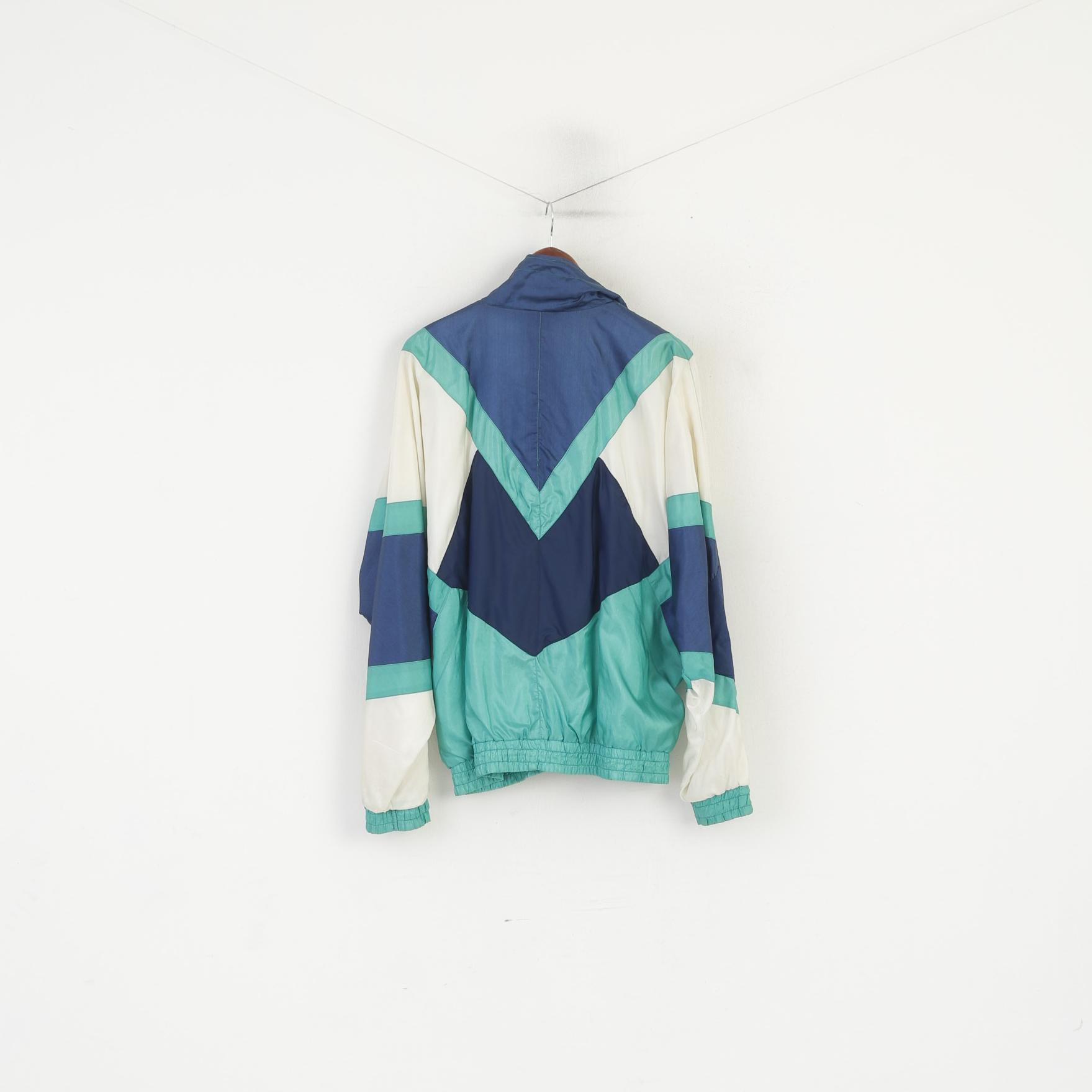 Crash In Town Men L Jacket Shiny Cream Green Vintage Festival Nylon Bomber Top