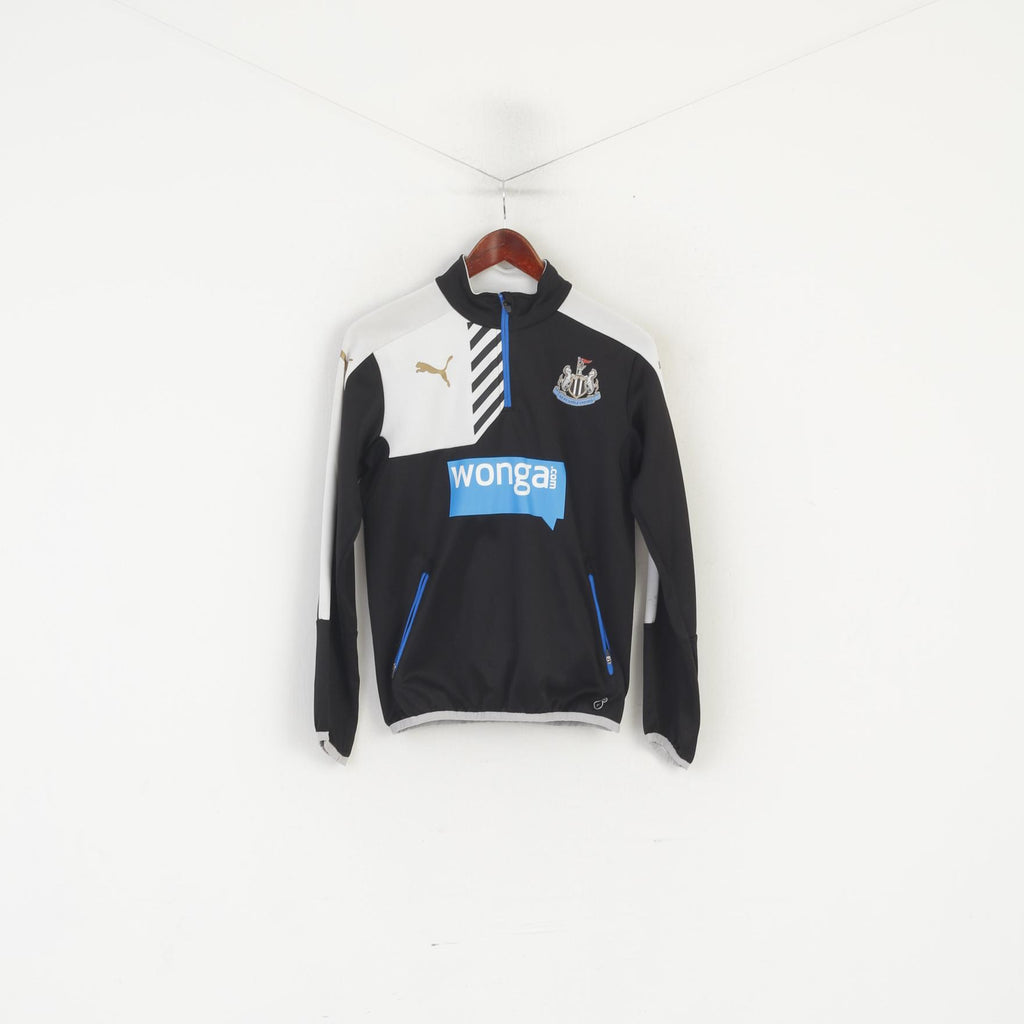 Felpa Puma Newcastle United da ragazzo 164 YXL Felpa sportiva nera con collo e zip da calcio