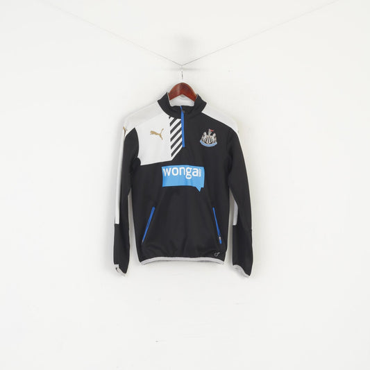 Puma Newcastle United Boys 164 YXL Sweatshirt Black Football Zip Neck Sport Top