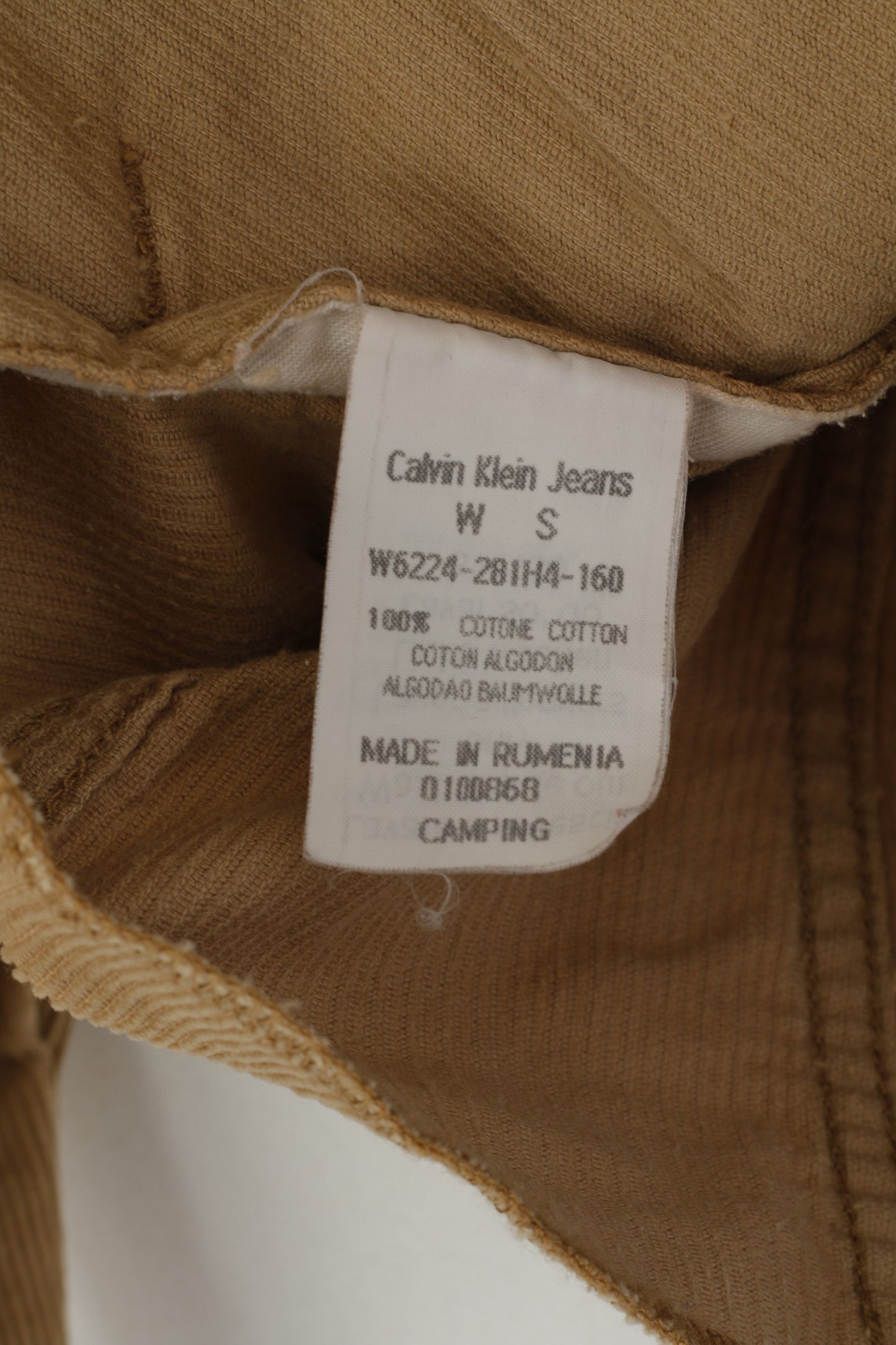 Calvin Klein Jeans Women S Denim Shirt Beige Corduroy Cotton Vintage Western Top