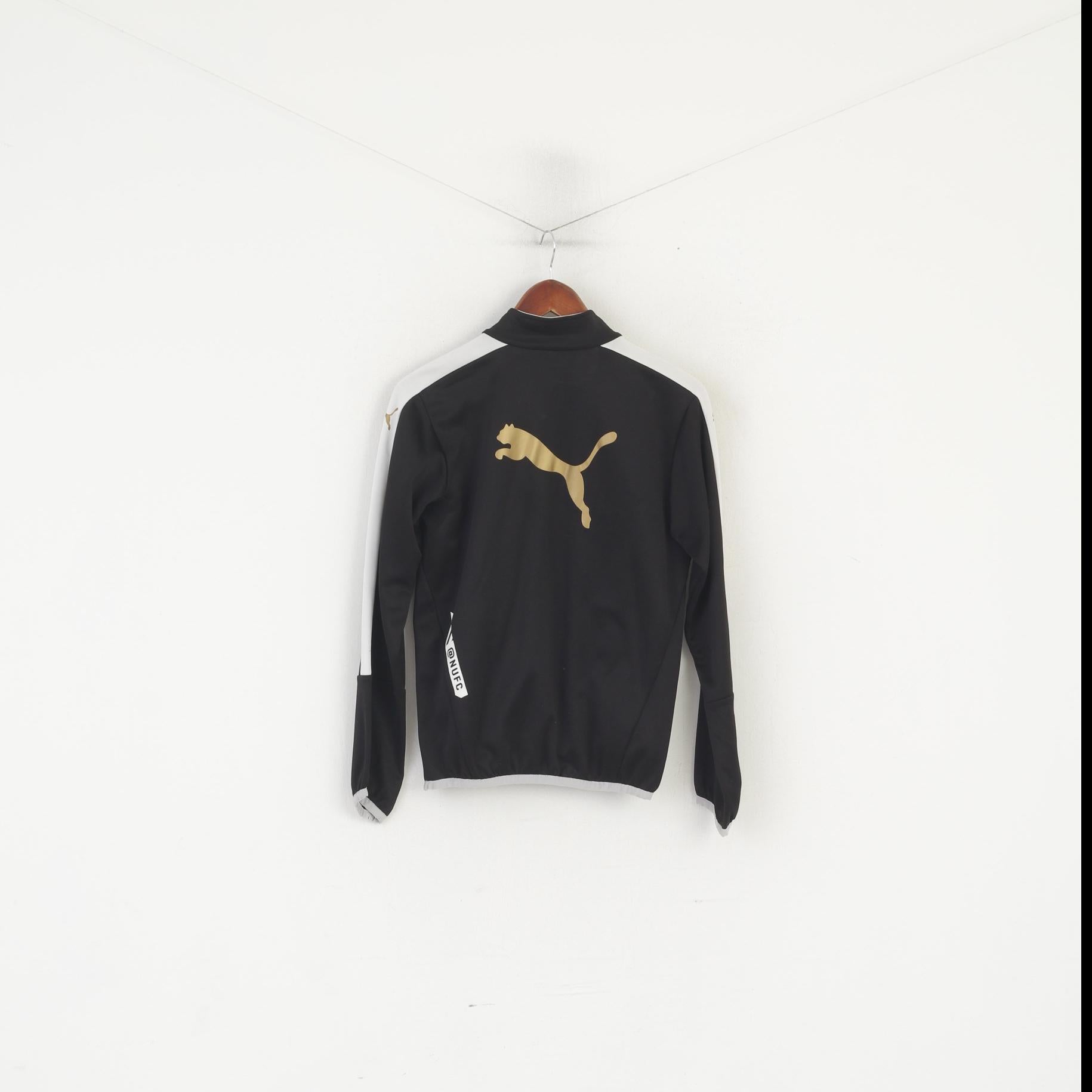 Felpa Puma Newcastle United da ragazzo 164 YXL Felpa sportiva nera con collo e zip da calcio