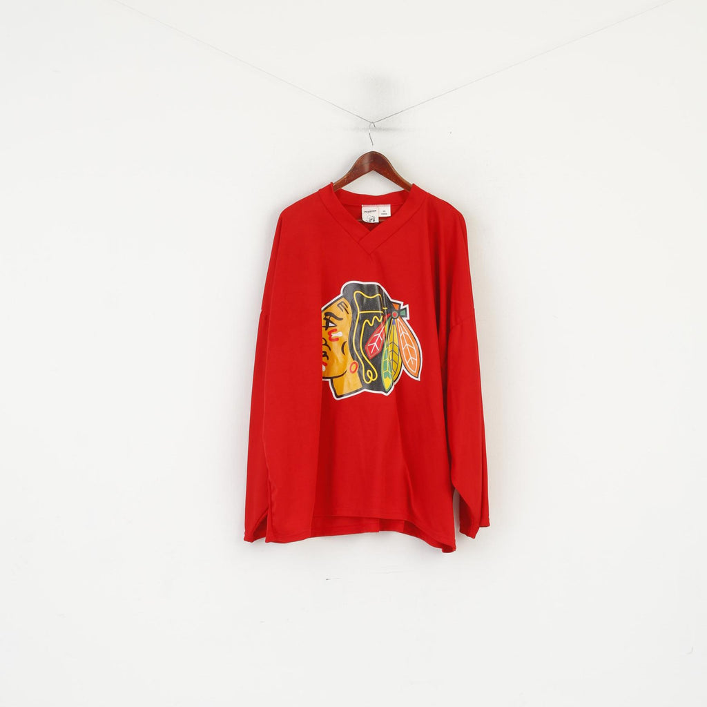 Ochsner Hockey Men XXL Oversize Shirt Red Vintage Imboden Chicago Blackhawks #97