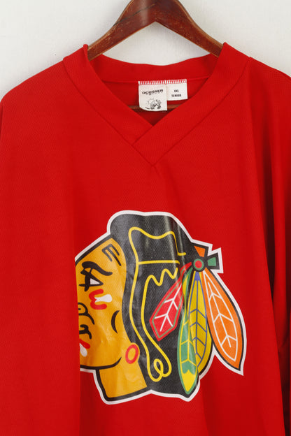 Ochsner Hockey Hommes XXL Chemise Oversize Rouge Vintage Imboden Chicago Blackhawks #97