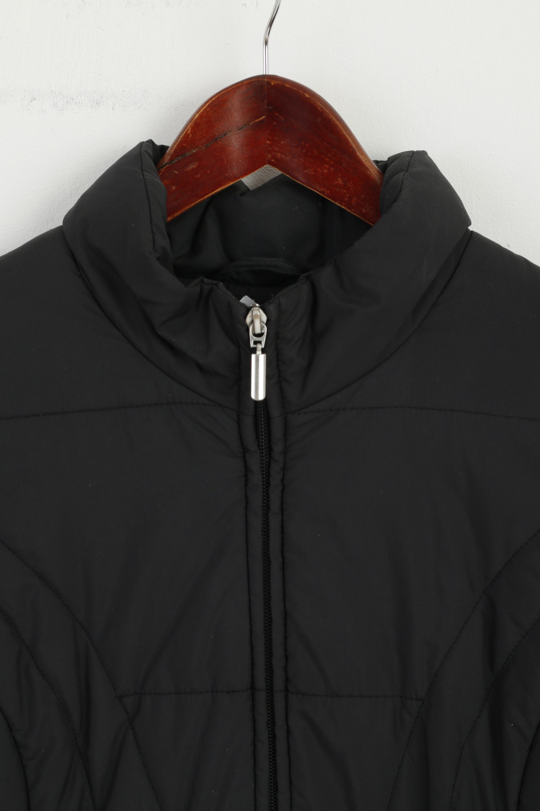 Marks &amp; Spencer Veste noire à manches amovibles et capuche cachée pour femme 14 M