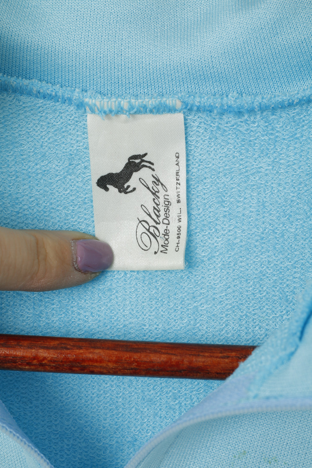 Blacky Men XL Chemise de Cyclisme Bleu Vintage Manches Courtes Fabriqué en Italie Haut en Jersey