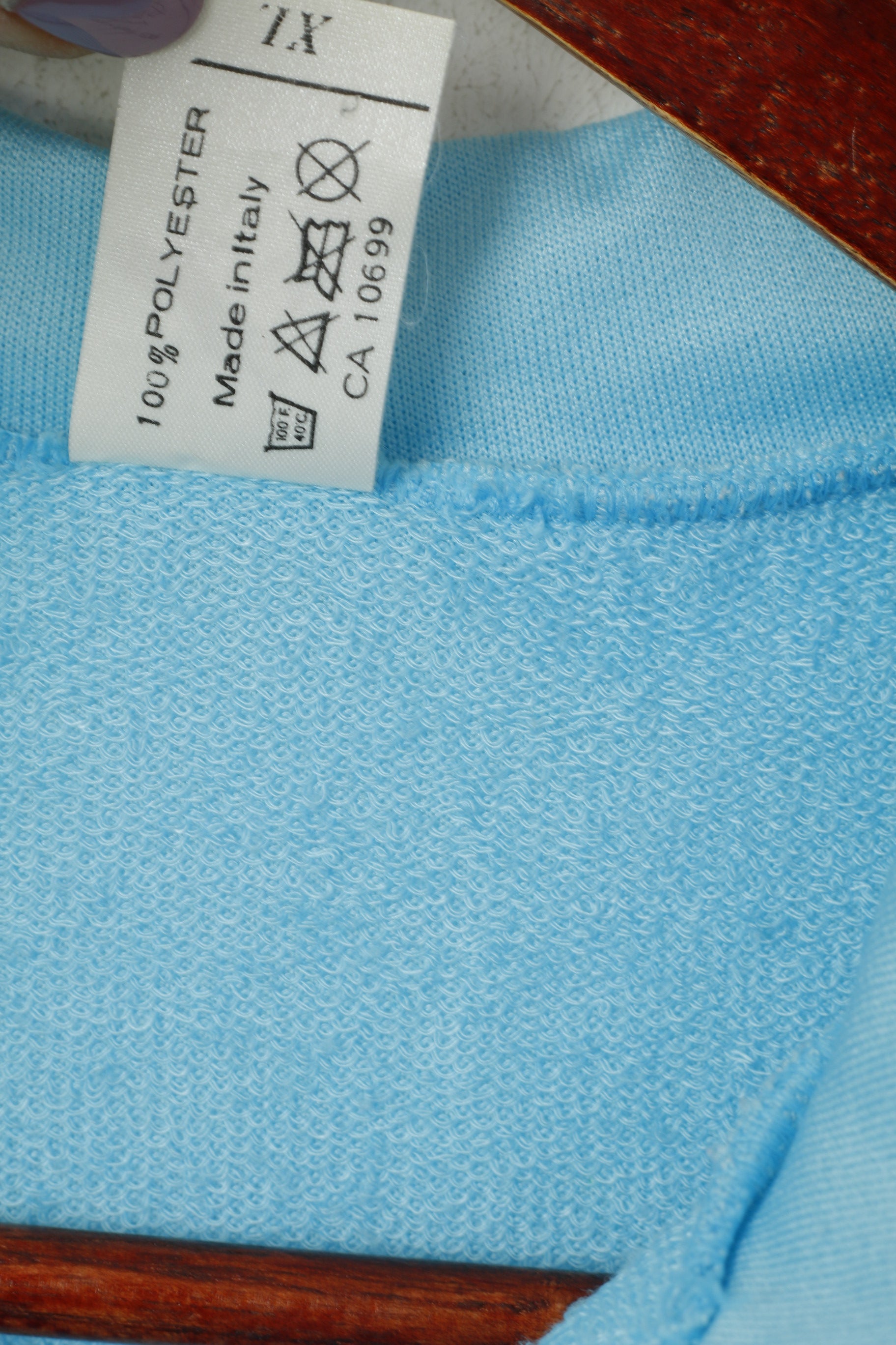 Blacky Men XL Chemise de Cyclisme Bleu Vintage Manches Courtes Fabriqué en Italie Haut en Jersey