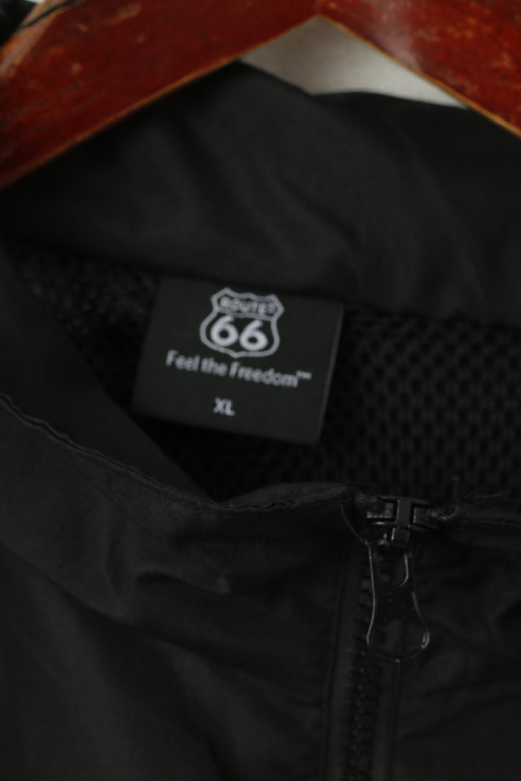 Route 66 Men XL Jacket Black Lightweight Zip Up Feel The Freedom Sport Top