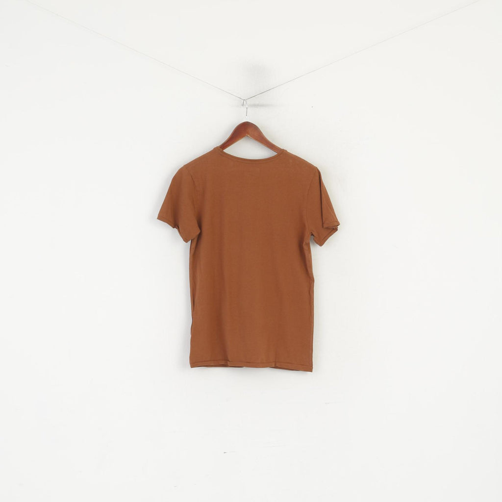 Dr Rehfeld hommes M chemise Brwon coton Broadway danse haut graphique