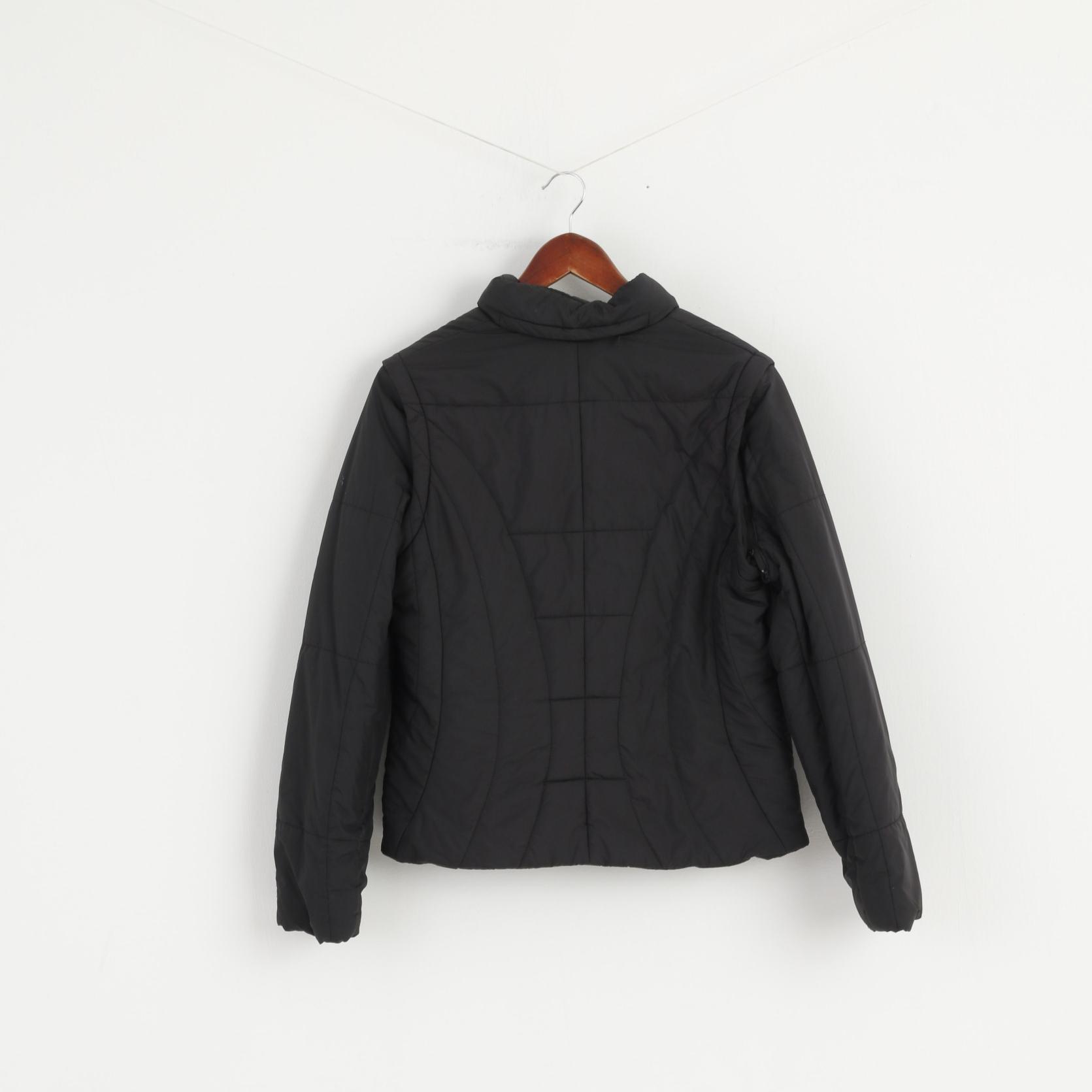 Marks &amp; Spencer Veste noire à manches amovibles et capuche cachée pour femme 14 M
