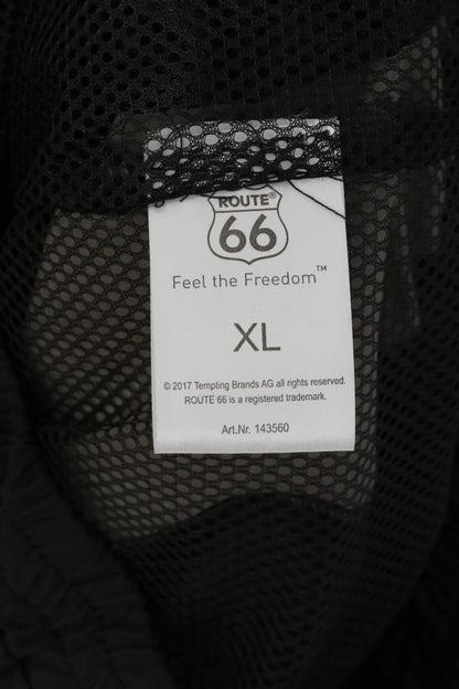 Route 66 Men XL Jacket Black Lightweight Zip Up Feel The Freedom Sport Top
