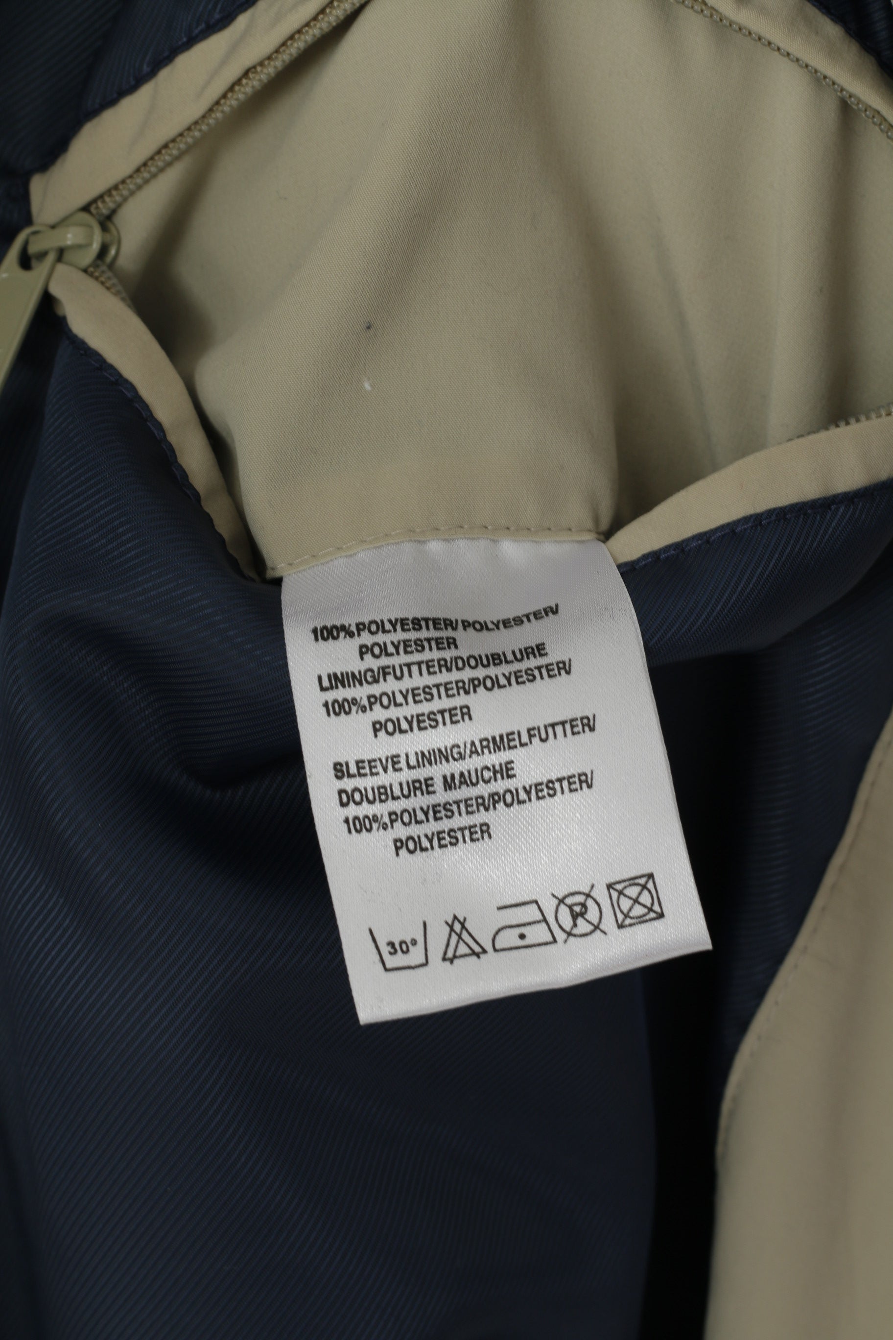 Dannimac Men XL Bomber Jacket Beige Shoulder Pads Full Zipper Retro Top