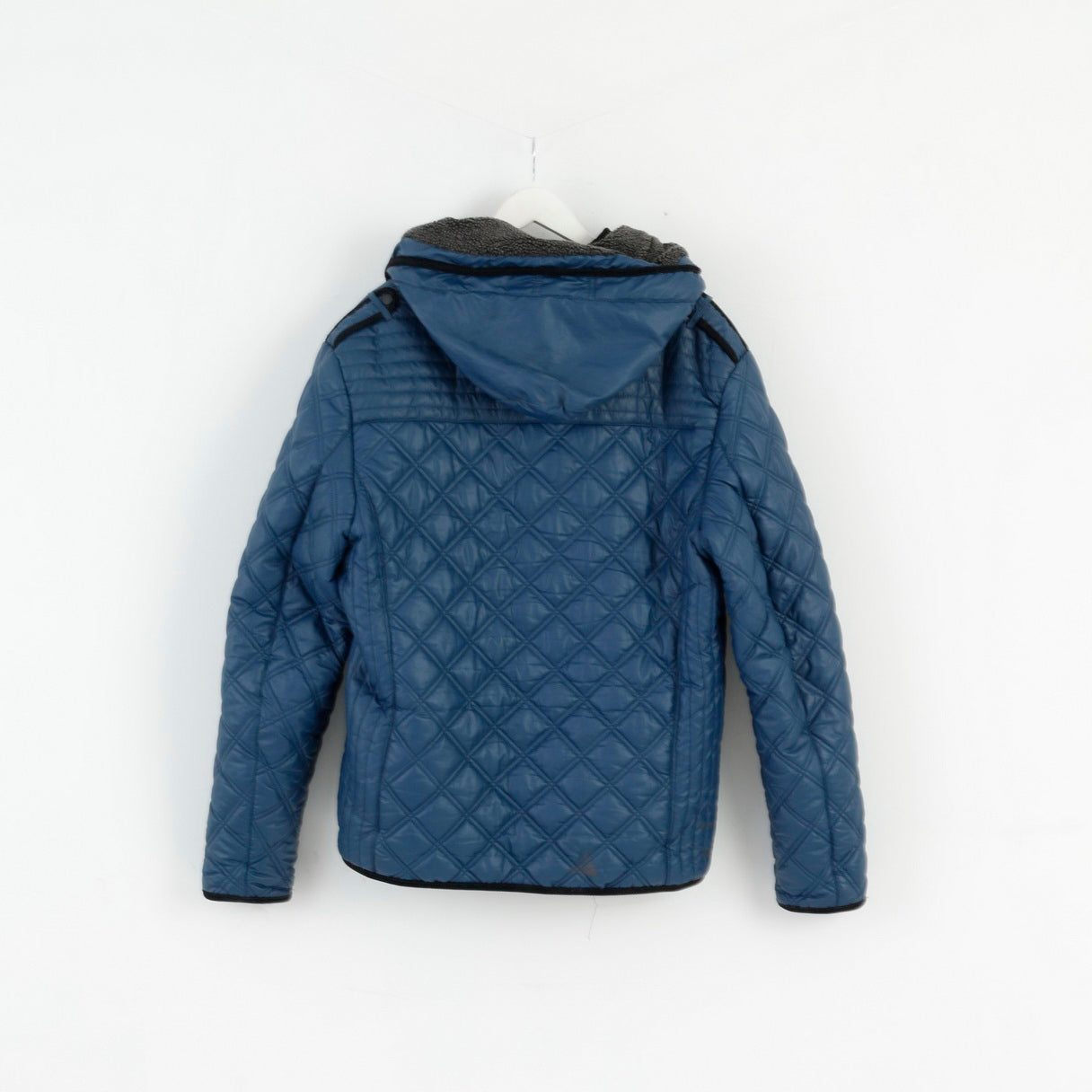 Cipo & Braxx Mens XXL Jacket Navy Quilted Hooded Comfort Padded Top