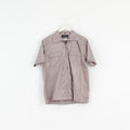 ICONO Mens L Casual Shirt Frost Grey Shiny Full Zipper Disco Top