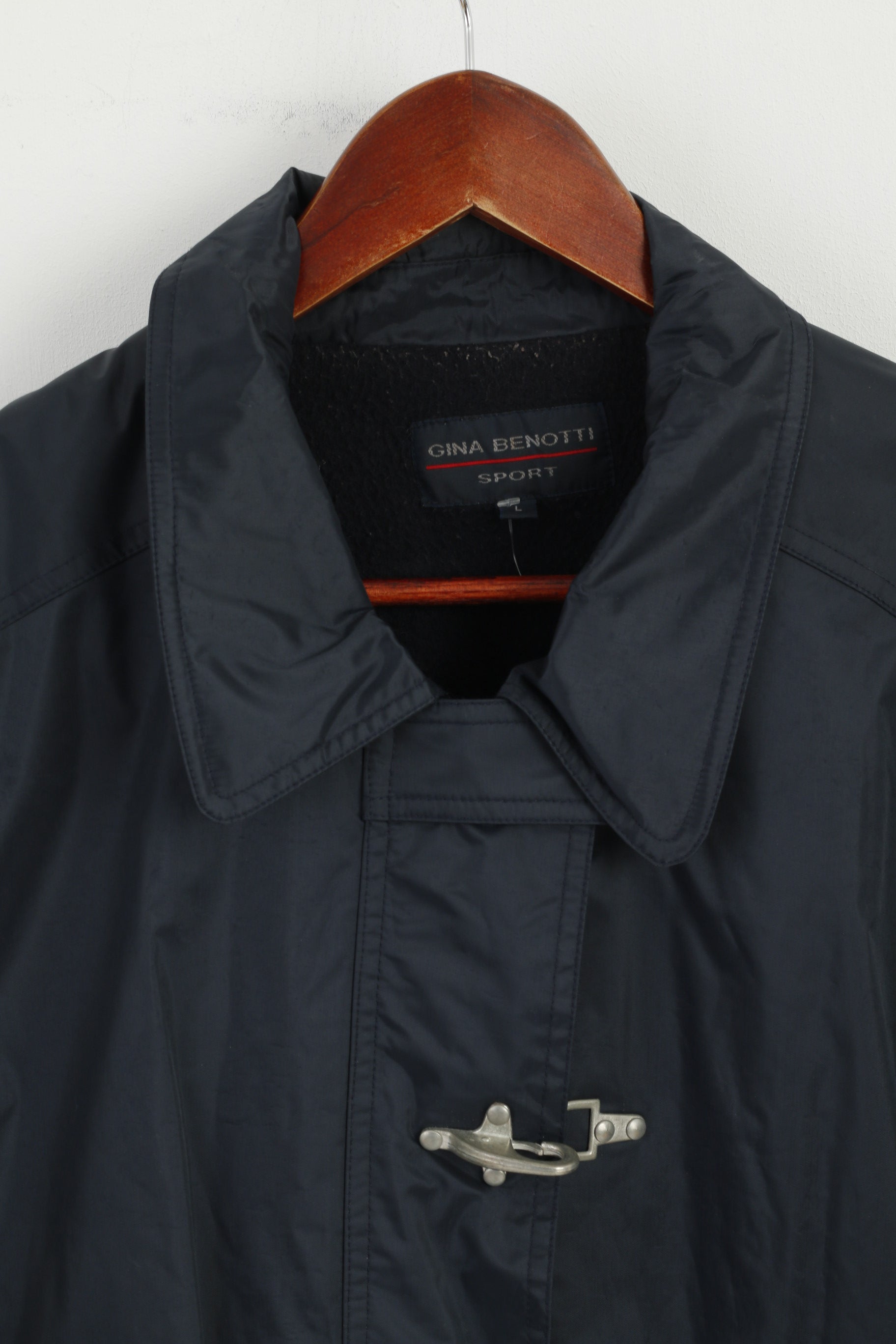 Gina Benotti Sport Women L Jacket Navy Blue Nylon Full Zipper Waterproof Top