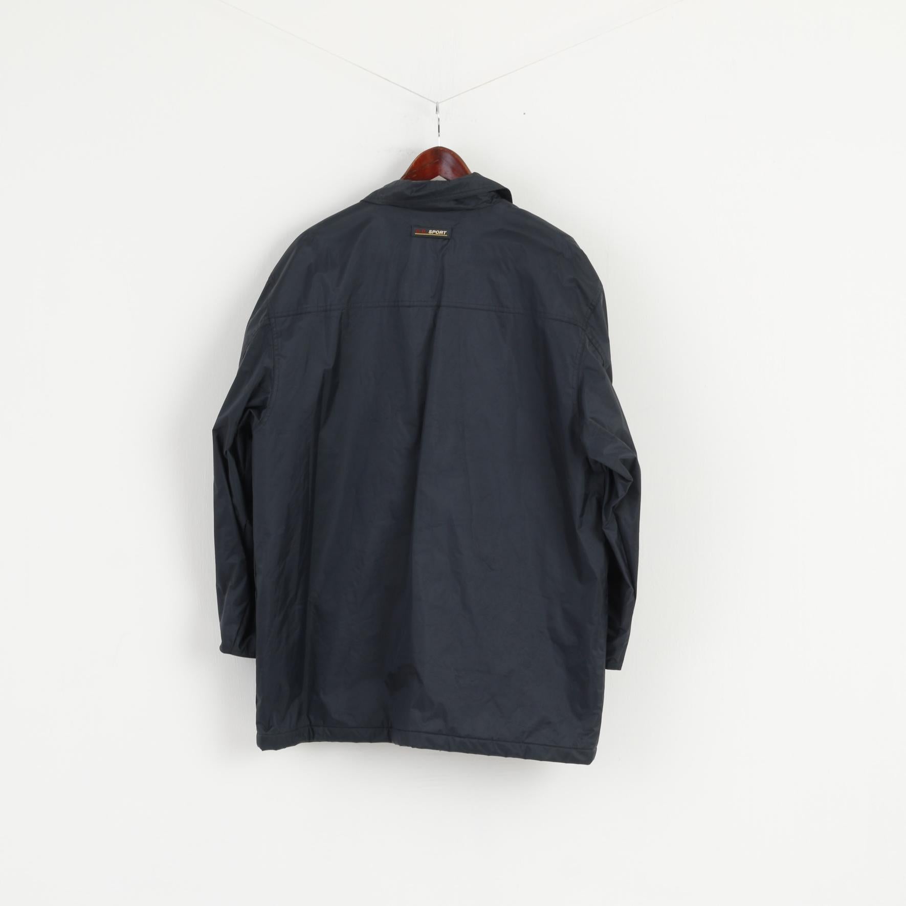 Gina Benotti Sport Women L Jacket Navy Blue Nylon Full Zipper Waterproof Top