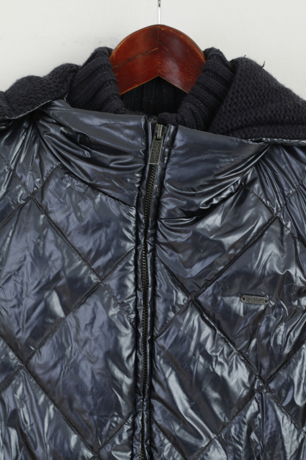 Obleu Veste femme matelassée bleu marine Artic Valley Alaska Body Top en tricot manches amovibles
