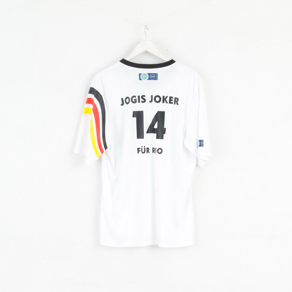 Adidas Deutscher Fussball Bund Mens XL Shirt White Jogis Joker 14 fur Rio Football Jersey