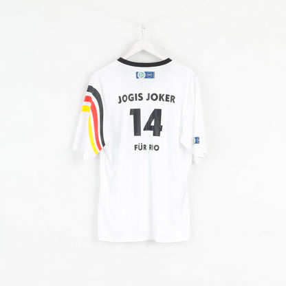 Maglia Adidas Deutscher Fussball Bund da uomo XL bianca Jogis Joker 14 pelliccia Maglia da calcio Rio