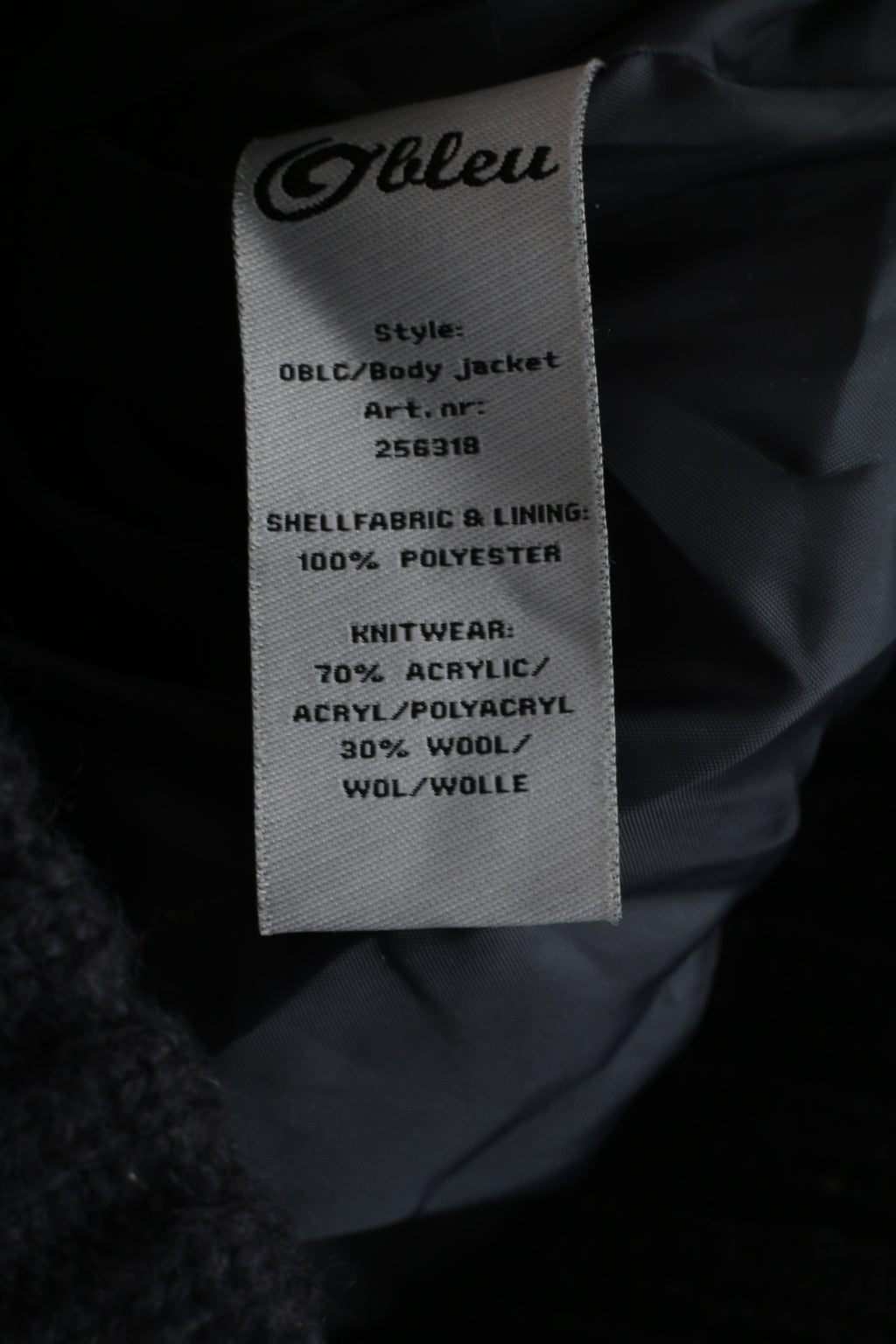 Obleu Veste femme matelassée bleu marine Artic Valley Alaska Body Top en tricot manches amovibles