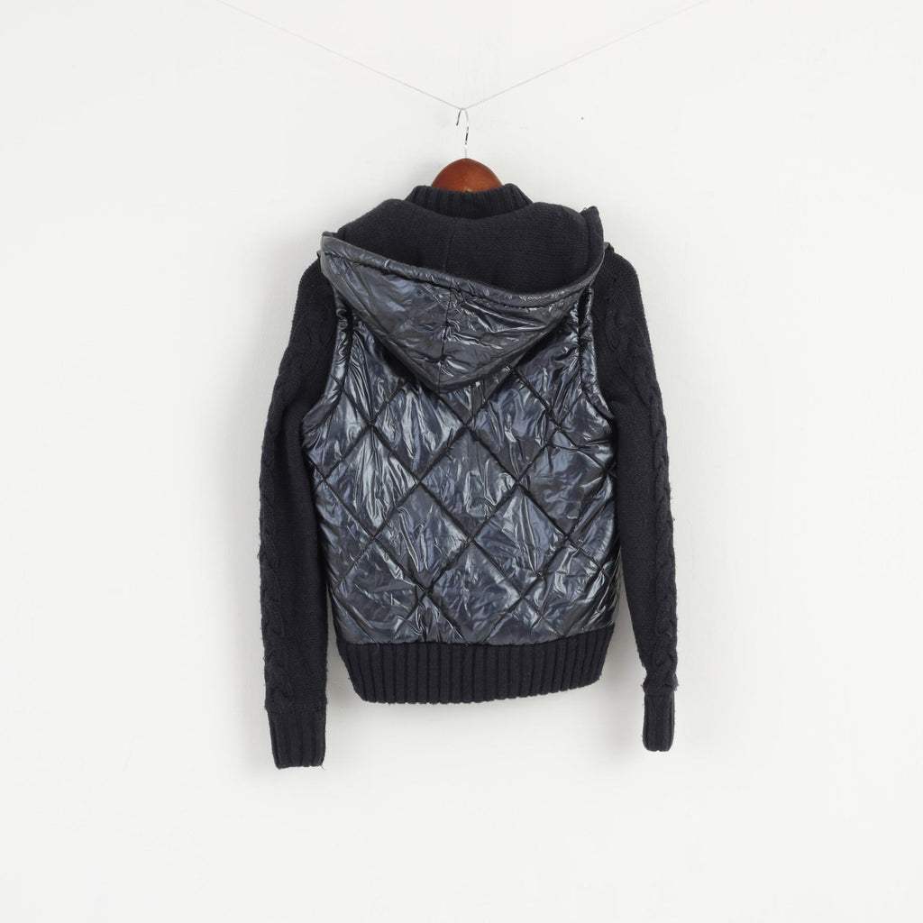 Obleu Veste femme matelassée bleu marine Artic Valley Alaska Body Top en tricot manches amovibles