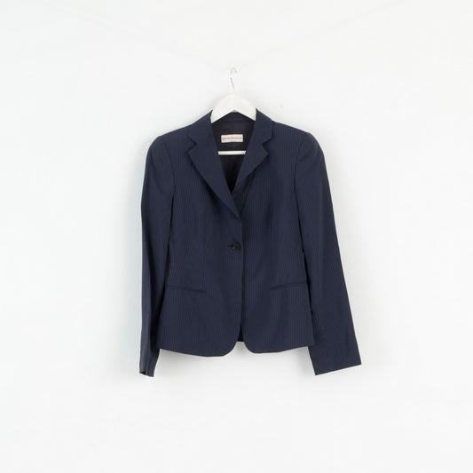 Giacca da donna Emporio Armani Blazer a righe blu scuro vestibilità Made in Italy