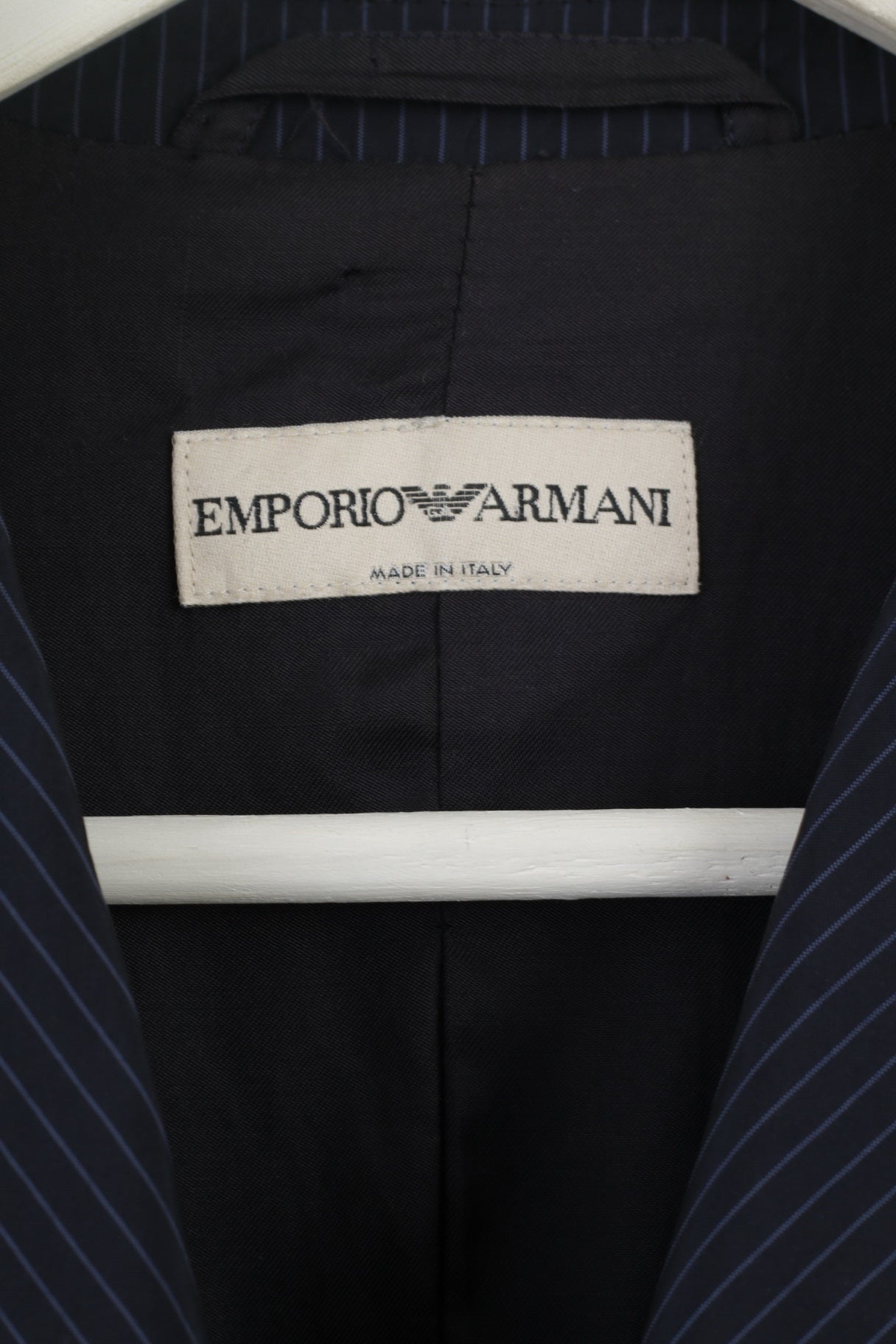 Emporio Armani Womens S Blazer Navy Striped Fit Made in Italy Jacket