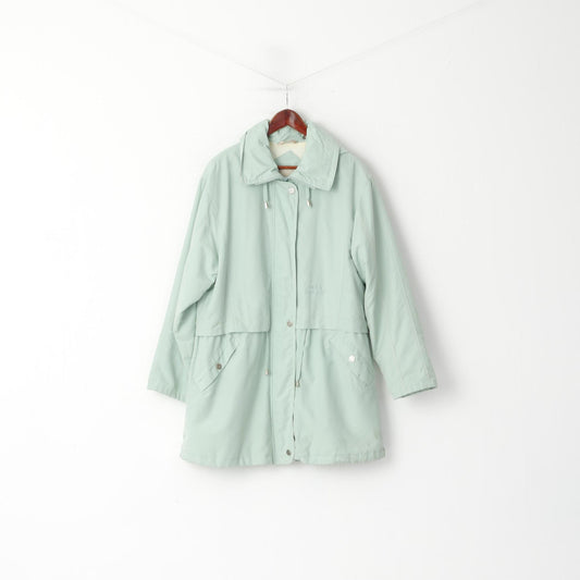 Skila Giacca da donna 12 M Menta Gore-Tex Parka oversize vintage con cerniera intera e cappuccio