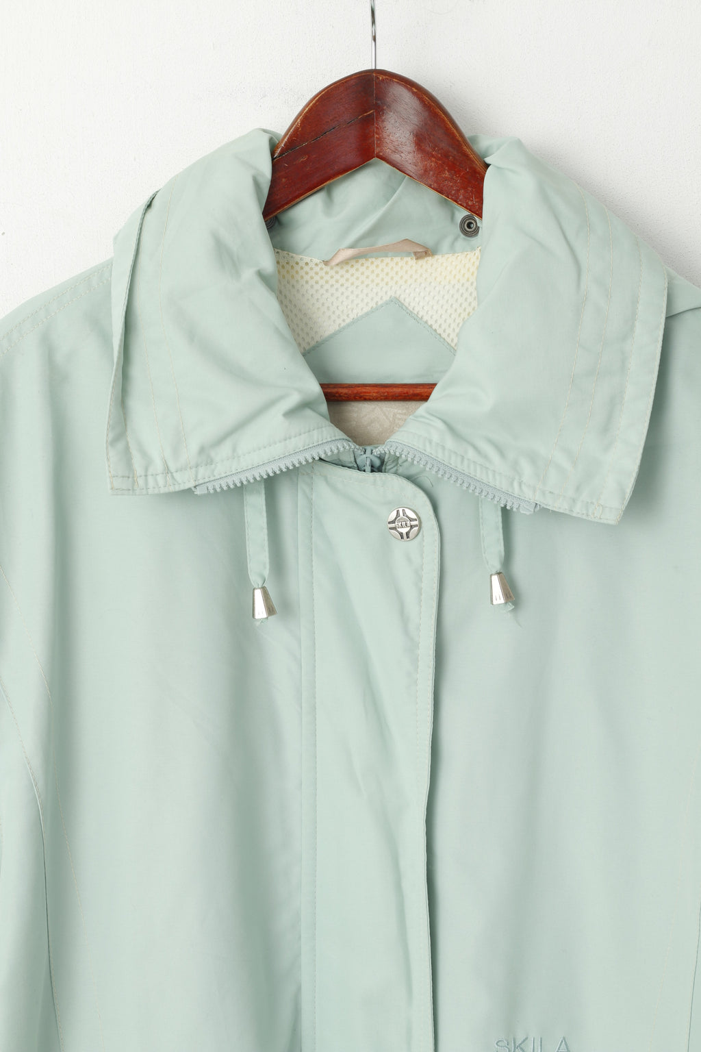 Skila Femmes 12 M Veste Menthe Gore-Tex Fermeture Éclair Complète À Capuche Vintage Oversize Parka